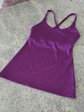 Montiel Active All Day Purple Cross-Back Tank Top